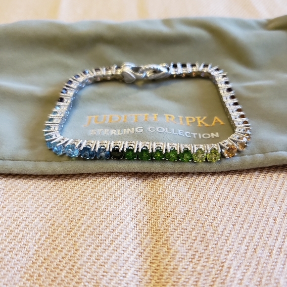 Judith Ripka Rainbow Gem Tennis Bracelet - Picture 3 of 7